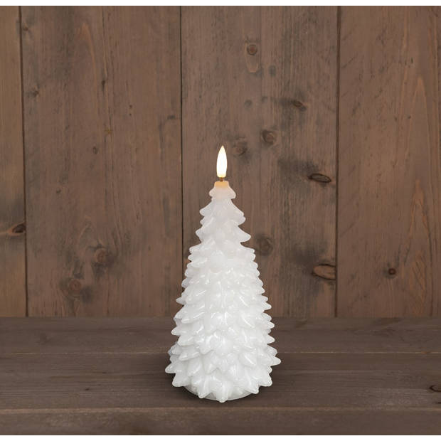 Anna's Collection - B.O.T. 3D Wick White Christmas Tree Wax 9,5X20 cm