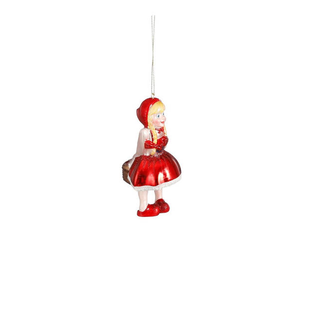 Luville - Ornament Roodkapje glas rood - l5,5xb6xh13cm