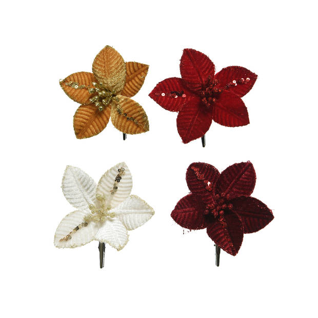 Everlands - Poinsettia polyester d10h2cm a4