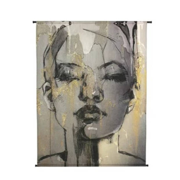 kersten - Wall Hanging Face Velvet Black 140x170cm