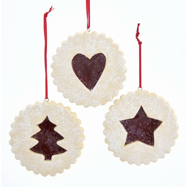 Kurt S. Adler - Claydough linzer tart cookie ornament assorted.