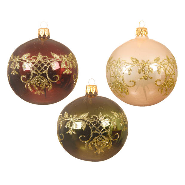 Decoris - kerstballen glas d8 cm a3 I kerst