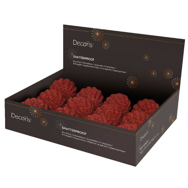 Decoris - kerstbal foam d8 cm kerstrood IV kerst