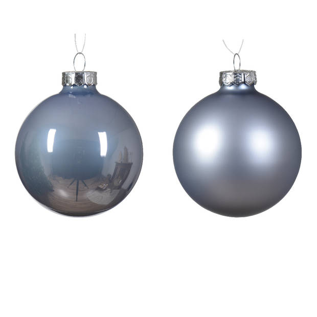 Decoris - Kerstbal glas d7 cm mblw ass 8st kerst