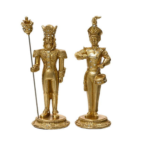 Decoris - Figuur polyresin l10b10h28c goud a2 kerst