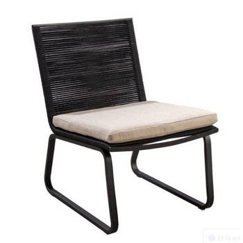 Yoi - Kome lounge chair alu black/rope black/flax beige