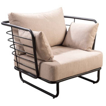 Yoi - Taiyo lounge chair alu black/flax beige