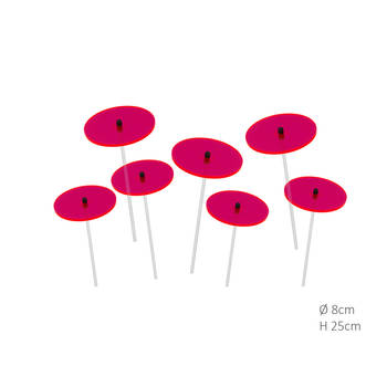 Cazador Del Sol - 7 stuks! Zonnevanger Rood-Roze (kleur fuchsia) klein 25x8 cm