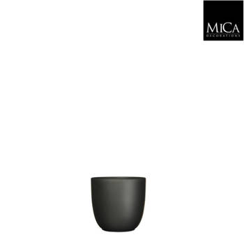 Tusca pot rond zwart mat h7,5xd8,5 cm Mica Decorations