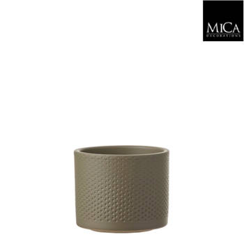 Mica Decorations - Era pot rond groen h10xd12 cm