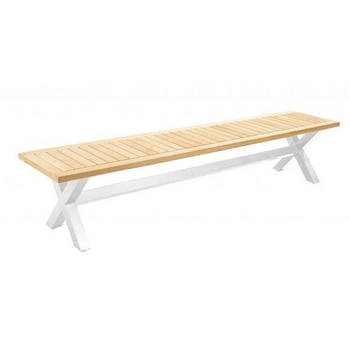 Yoi - Wakai bench 217x45cm. alu white/teak