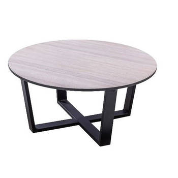 Yoi - Teeburu coffee table 75x35cm. alu black/travertin