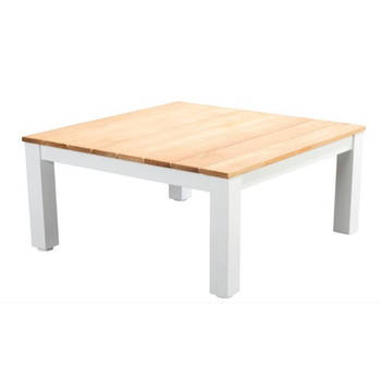 Yoi - Midori coffee table 75x75cm. alu white/teak