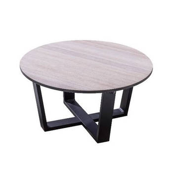 Yoi - Teeburu coffee table 60x31cm. alu black/travertin