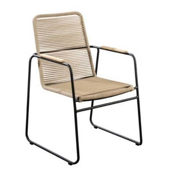 Yoi - Wasabi stackable dining chair alu black/rope natural