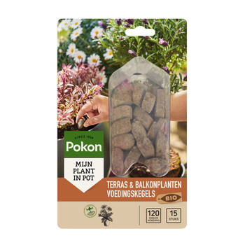 Bio Terras & Balkonplanten voeding 15 langwerkende kegels Pokon