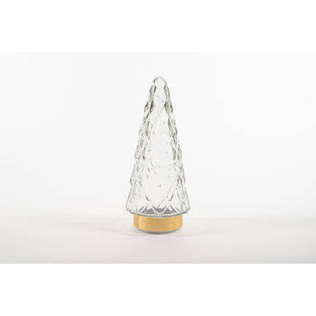 Anna's Collection - Tree Glass 10,5X24,5Cm Clear With Golden Base 10Led 3Xa