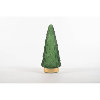 Anna's Collection - Tree Glass 10,5X24,5Cm Matt Green With Golden Base 10Le