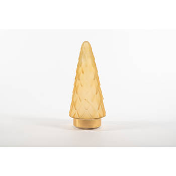 Anna's Collection - Tree Glass 10,5X24,5Cm Matt Gold With Golden Base 10Led