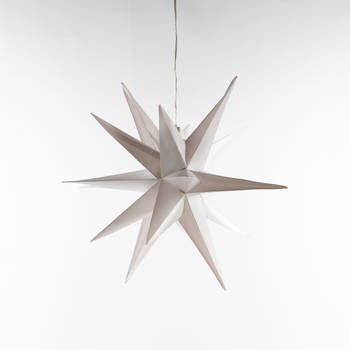 Anna's Collection - White 3D Star 35Cm / 10Led Warm White / 1,5M Transpar