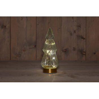 Anna's Collection - B.O.T. Tree Glass 10X23,5 cm Clear With Golden Base 10Led