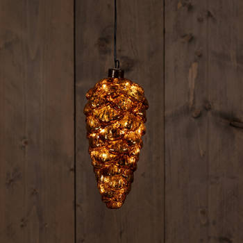 Anna's Collection - Glass Pinecone Antique Gold 20X9Cm 15Led Classic Warm /