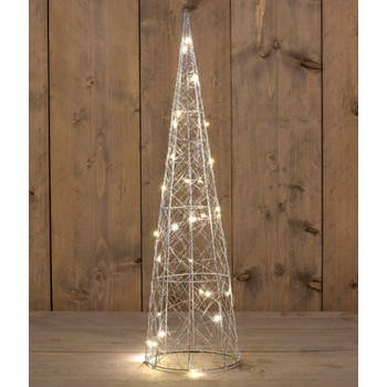 Anna's Collection - Metal Cone Silver 60Cm 30Led Warm White - 50Cm Clear Le