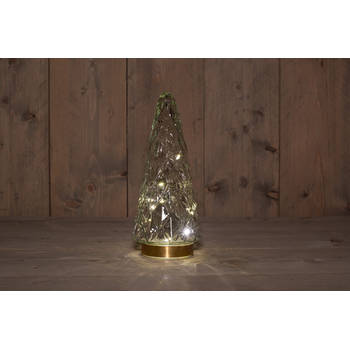 Anna's Collection - B.O.T. Tree Glass 13X28,5 cm Clear With Golden Base 10Led