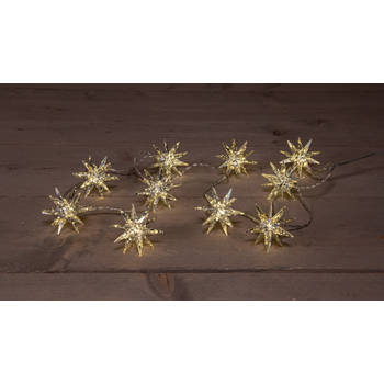 Anna's Collection - 10Pcs Silver 3D Star 6,5 cm 10Led Warm White 1,5M