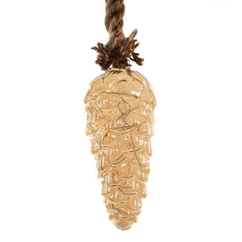 Anna's Collection - Glass Pinecone Gold 20X9Cm On 100Cm Thick Rope Hanger 1