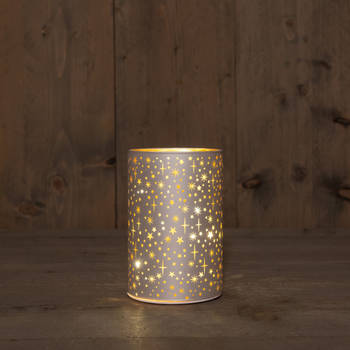 Anna's Collection - B.O.T. Cylinder Glass Matt Champagne With Stars 10X15 cm