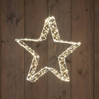 Anna's Collection - Metal 36 cmx7 cm 3D Star White With 300Led Warm White