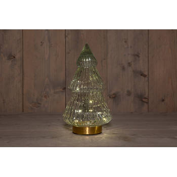 Anna's Collection - B.O.T. Tree Glass 15X28,5 cm Clear With Golden Base 10Led