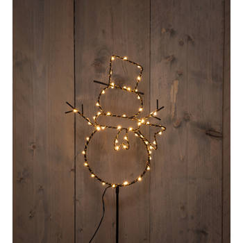 Anna's Collection - B.O.T. Outdoor Black Snowman On Stick 23X100 cm56Led Classic