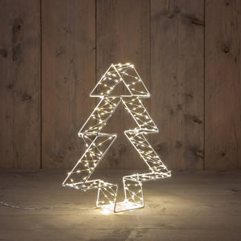 Anna's Collection - Metal 36 cmx7 cm 3D Tree White With 300Led Warm White