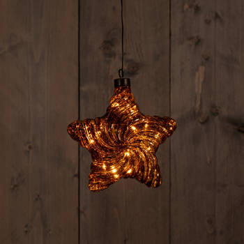 Anna's Collection - Star Antique Gold 15Cm/10Led Classic Warm / Mercury Cop