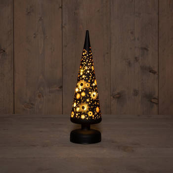 Anna's Collection - B.O.T. Tree Glass Black Star 9X30 cm 10Led Warm White