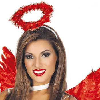 Diadeem engel - halo - rood - meisjes/dames - Halloween/carnaval thema - Verkleedhoofddeksels