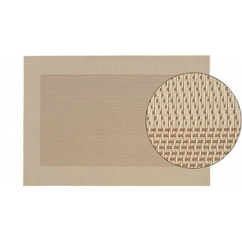 6x Placemat beige/bruine gevlochten/geweven print 45 x 30 cm - Placemats
