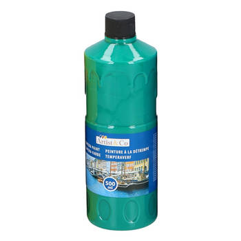 1x Groene acrylverf / temperaverf fles 500 ml hobby/knutsel verf - Hobbyverf