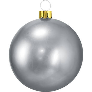 Christmas Decoration mega kerstbal - 65 cm - zilver - opblaasbaar - Opblaasfiguren