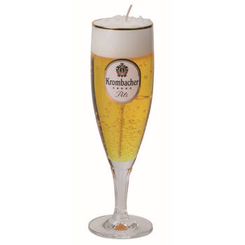 Bierglas gadget/kado Bierkaars - Duits bier - H20 cm - Vaderdag/verjaardag - figuurkaarsen