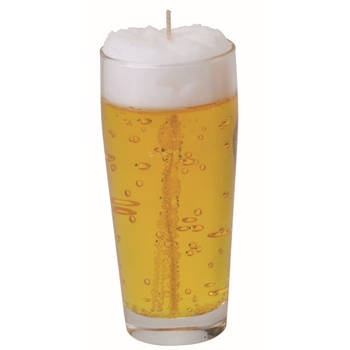 Bierglas gadget/kado Bierkaars - bier fluitje - H13 cm/D5 cmA - Vaderdag/verjaardag - figuurkaarsen