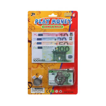 1x Speelgoed geld setjes euro met geldclip voor kinderen - Speelgeld