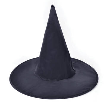 RubiesA Verkleed heksenhoed - zwart - voor volwassenen - Halloween hoofddeksels - Verkleedhoofddeksels