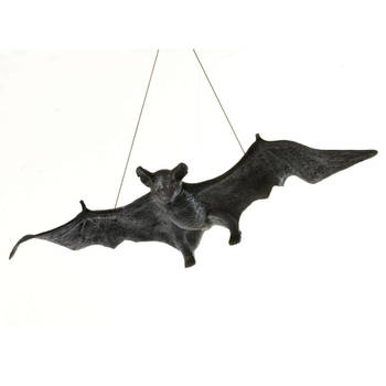 Rubies Nep vleermuis - 58 cm - hangend - zwart - Horror/griezel thema decoratie dieren - Feestdecoratievoorwerp