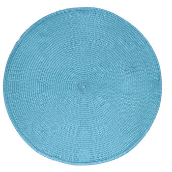 1x Ronde onderleggers/placemats voor borden turquoise 38 cm - Placemats