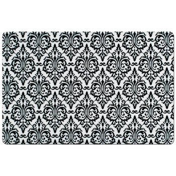 Set van 6x stuks rechthoekige placemats met zwarte barok print 43,5 x 28,5 cm - Placemats