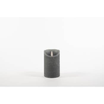 Anna's Collection - Rustic Wax Candle Moving Flame 7,5X12,5Cm Grey 3 X Aa