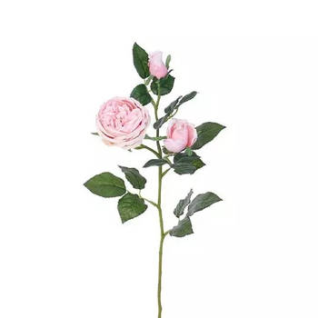 Buitengewoon de Boet - Engelse Roos Tak Licht Roze 64 cm kunstplant